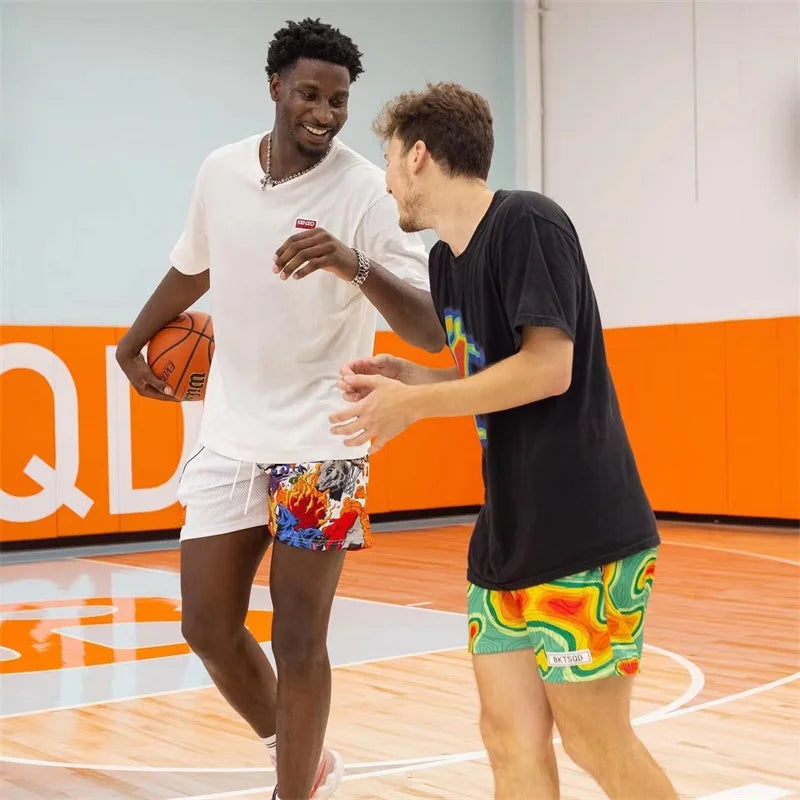 2024 BUCKETSQUAD Summer Mesh Basketball Shorts Men's Quick Drying Loose Sports Shorts Casual Trendy Running Beach Shorts