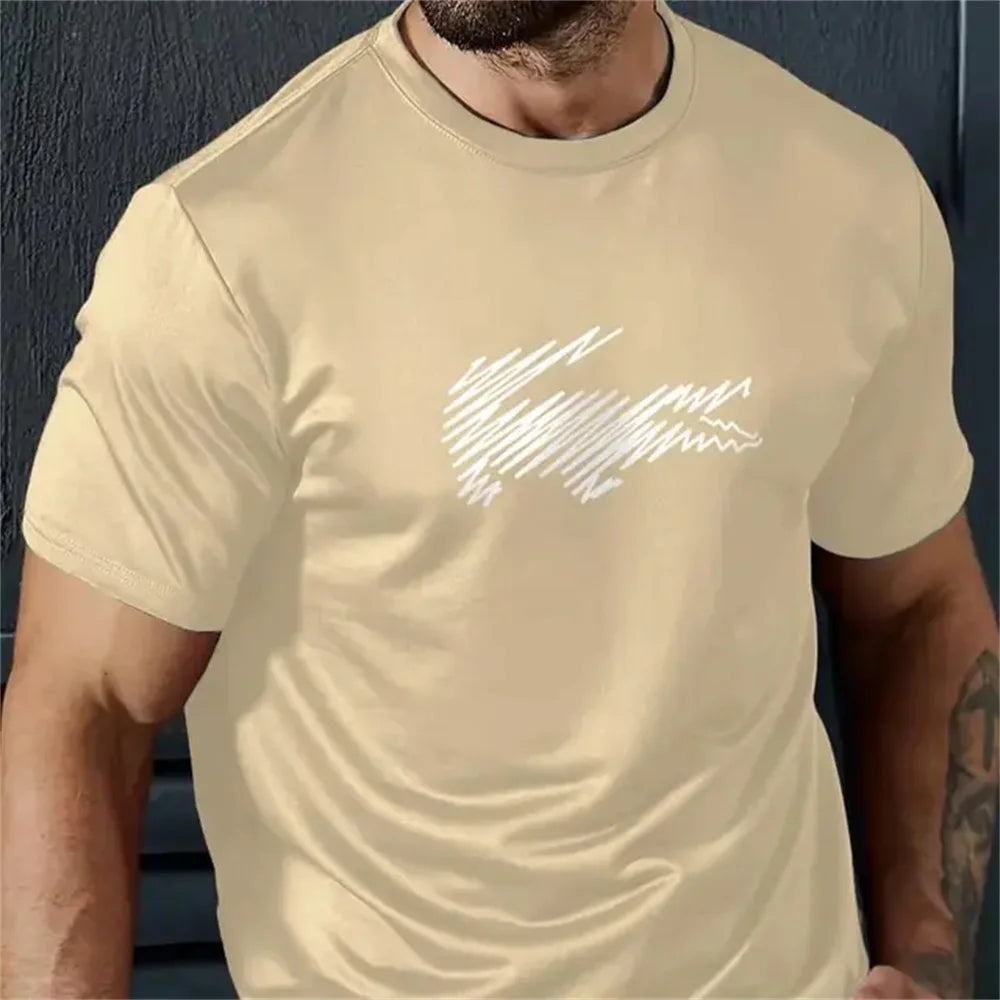 Summer Men's T-Shirt Fashion Street Short Sleeved T Shirt For Men Casual Summer Top Breakable Loose Men Clothing