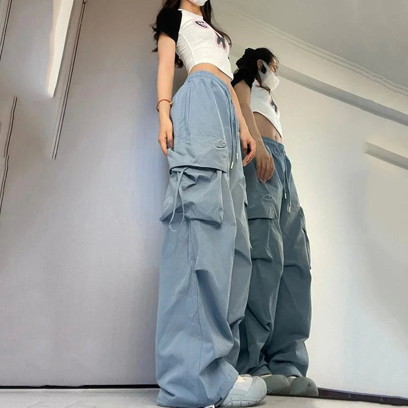 Cargo Pants High Waist Women Streetwear Hip Hop Y2K Trousers Loose Casual American Style 90S Pockets Fashion Female Pants