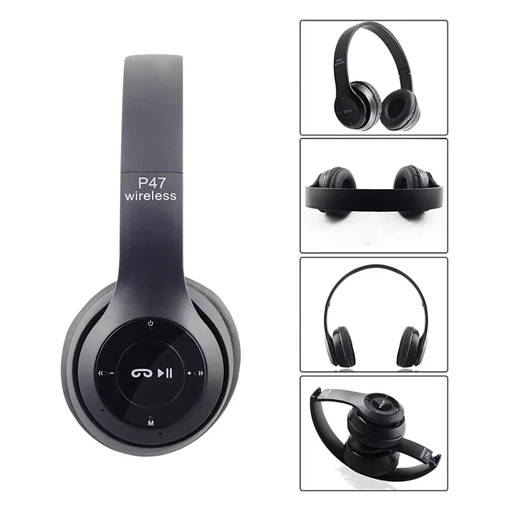 Stereo P47 Headset 5.0 Bluetooth Headset Folding Series Wireless Sports Game Headset for iPhone XiaoMi