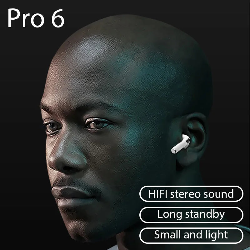 Original Air Pro 6 TWS Wireless Bluetooth Headset 5.3 Headphone Mini Earphone with Mic Charging Box for Xiaomi iPhone Earbuds