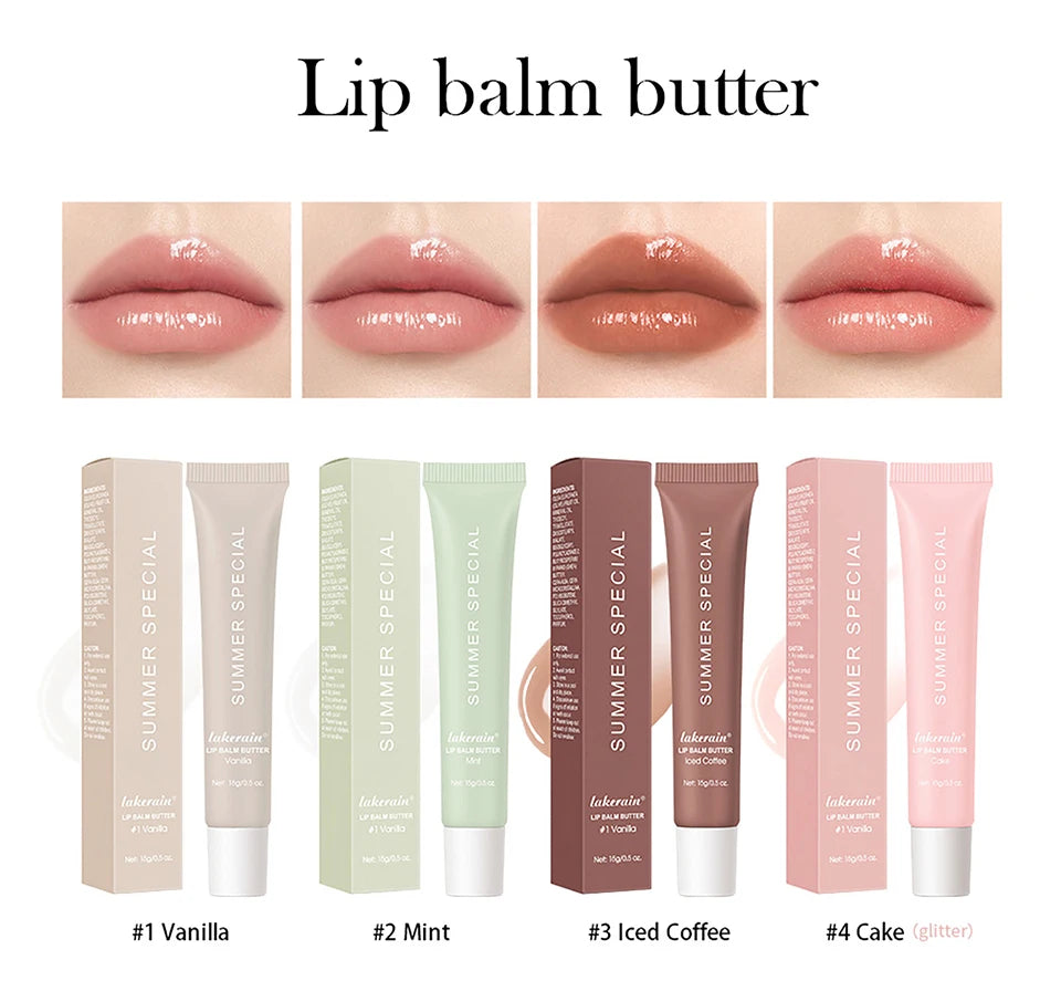 Summer Lip Balm Moisturizing Mirror Lip Gloss Lip Vanilla Mint Iced Coffee Cake Smell Lipstick Transparent Lip Oil  Makeup