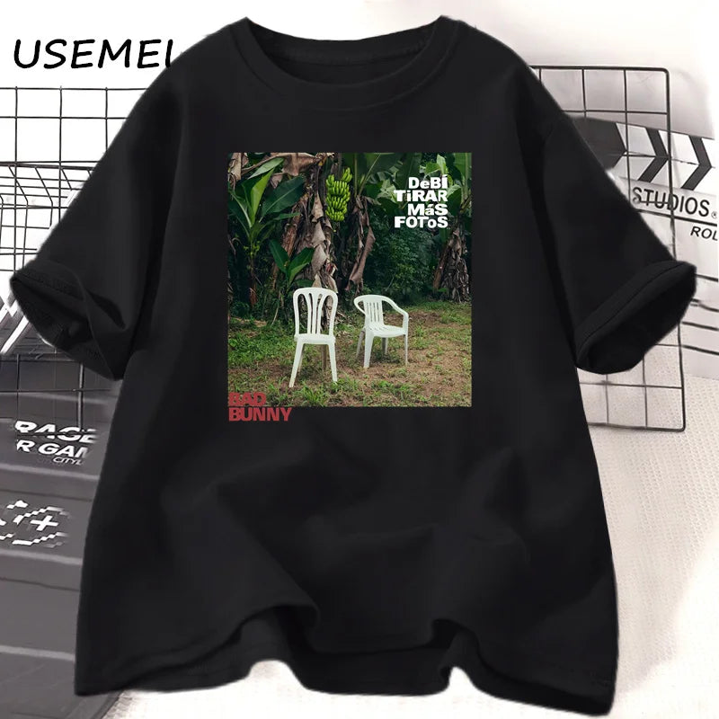 Bad Bunny Debi Tirar Mas Fotos Album T-shirt Cotton Short Sleeve O Neck Tshirt Unisex Streetwear Bad Bunny Merch Tees Clothes