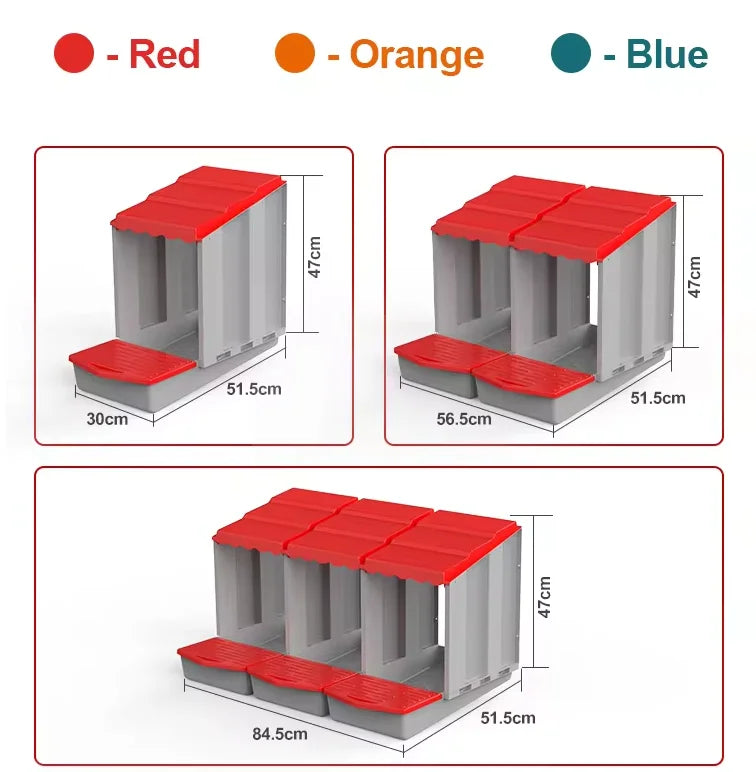 1/2/3/4 Compartment Roll Out Nesting Box for Chickens Hens | Heavy Duty Chicken Coop Nesting Box with Lid Cover to Protect Eggs