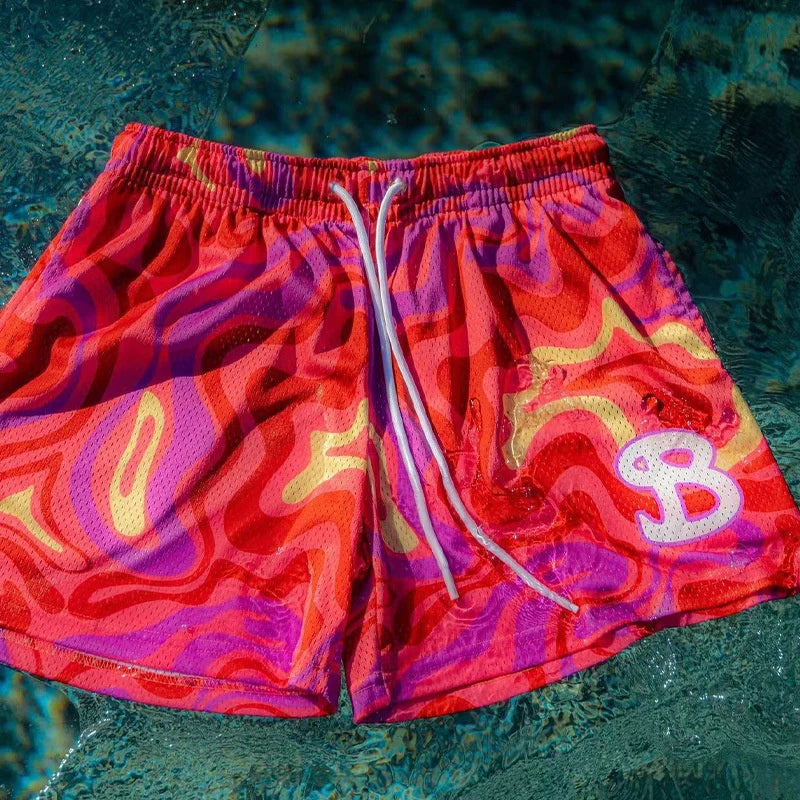 2024 BUCKETSQUAD Summer Mesh Basketball Shorts Men's Quick Drying Loose Sports Shorts Casual Trendy Running Beach Shorts