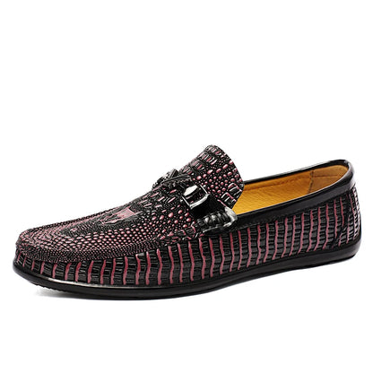 Trendy Brand Men's Genuine Leather Shoes Luxurious Banquet Dress Shoes Men's Low Top Loafers Casual Walking Shoes Big Size：36-47