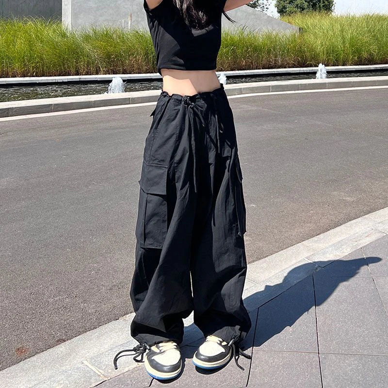 Y2K Cargo Pants Women Oversized Wide Leg Sweatpants Streetwear High Waist Baggy Joggers Harajuku Hip Hop Casual Sports Trousers