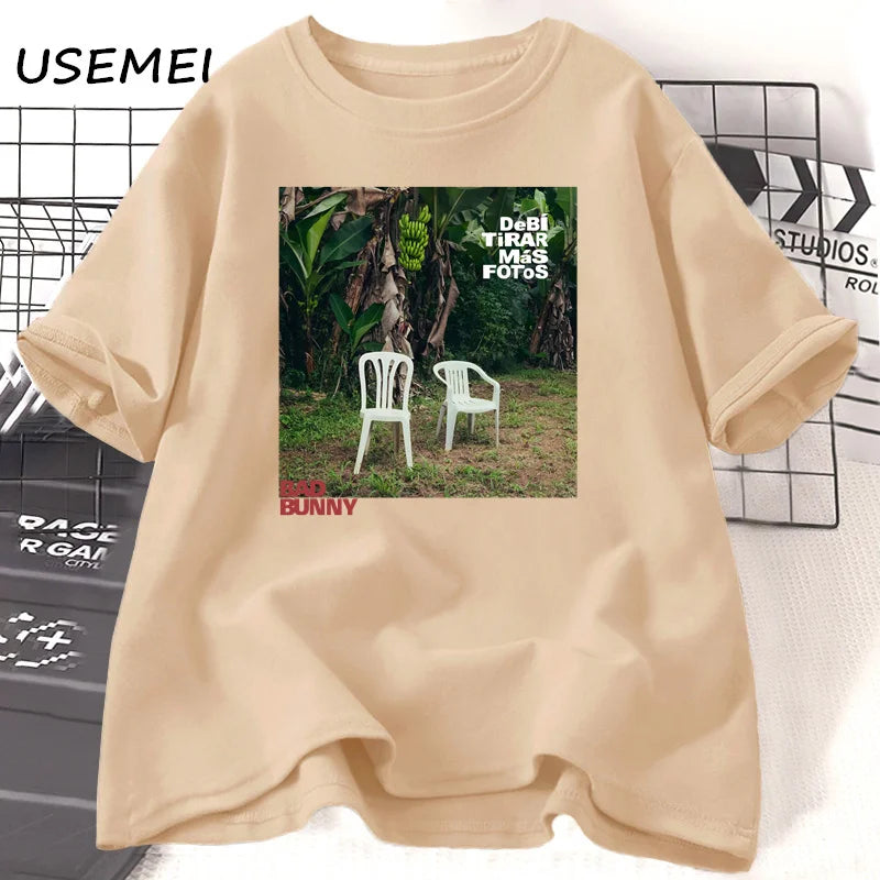 Bad Bunny Debi Tirar Mas Fotos Album T-shirt Cotton Short Sleeve O Neck Tshirt Unisex Streetwear Bad Bunny Merch Tees Clothes