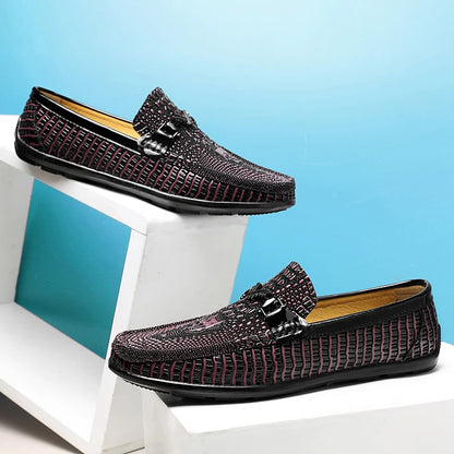 Trendy Brand Men's Genuine Leather Shoes Luxurious Banquet Dress Shoes Men's Low Top Loafers Casual Walking Shoes Big Size：36-47