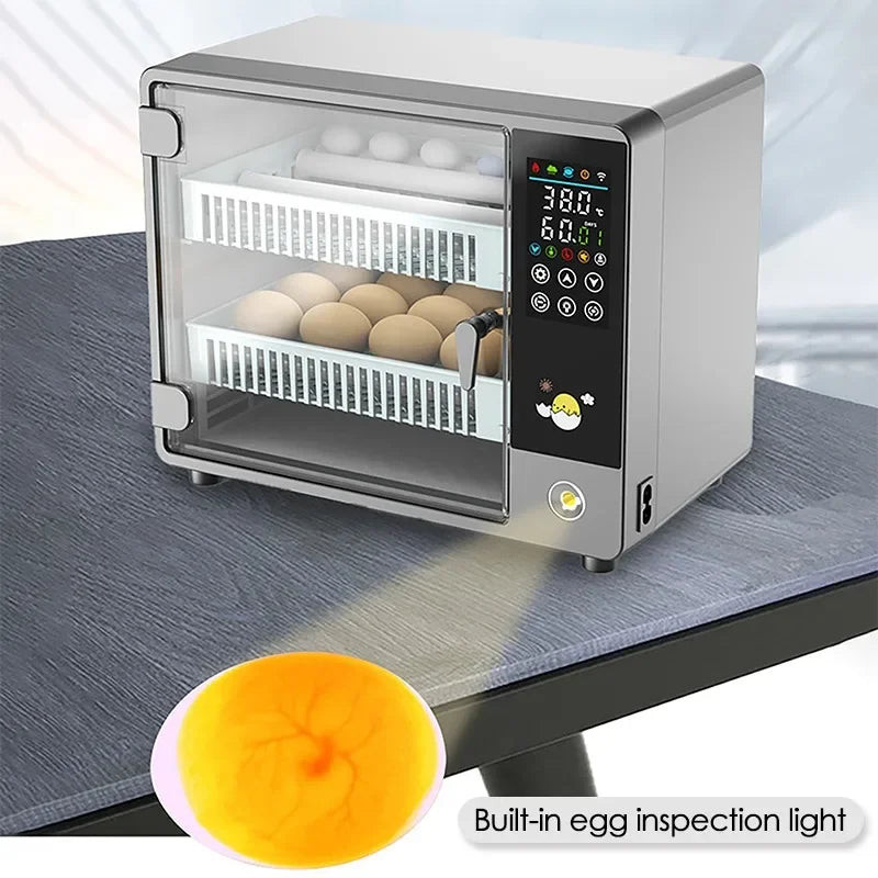 24 Egg Incubator Full Automatic Touch Temperature Control Farm Hatchery Machine Chicken Duck Quail Bird Brooder Eggs Incubator