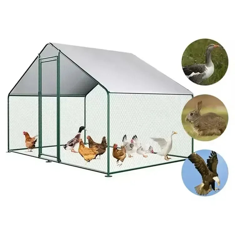 Egg Laying Large Stainless Steel Chicken Coop 8-10 Chickens Poultry Quail Rabbit Duck Cage