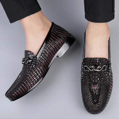 Trendy Brand Men's Genuine Leather Shoes Luxurious Banquet Dress Shoes Men's Low Top Loafers Casual Walking Shoes Big Size：36-47