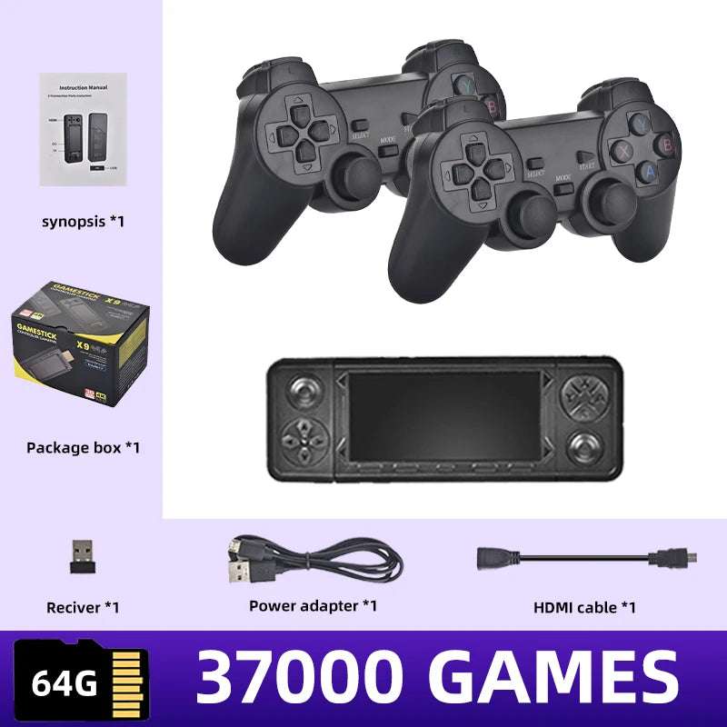 2025 NEW X9PRO Game Stick 4K TV Video Game Console 3D Games For PSP/PS1/N64/NDS 44+Simulators 42000 Retro Games