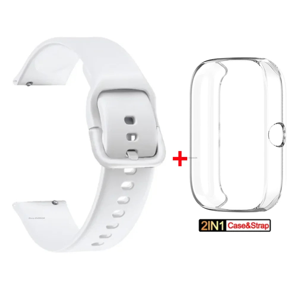 Silicone Strap + TPU Case for Amazfit Bip 3 Pro Smart watch Strap Bracelet for Huami Amazfit Bip 3 Wristband Accessories Band