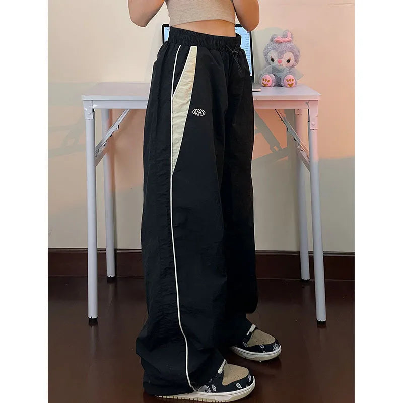 Y2K Vintage Fashion Loose Pant 2024 Casual Street Hip Hop Baggy Pants High Waist Wide Leg Trousers Solid Joggers Women Clothes