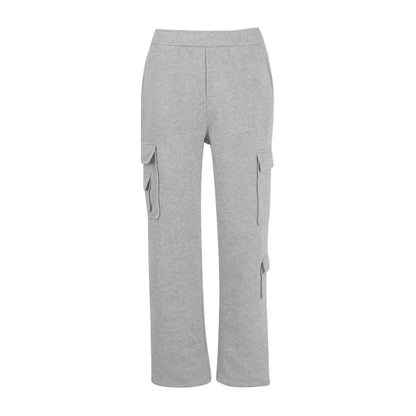 Womens Cargo Sweatpants Wide Leg Fleece Lined Pants For Women Fall Winter Baggy High Waisted Joggers Pant With Pockets Mujer
