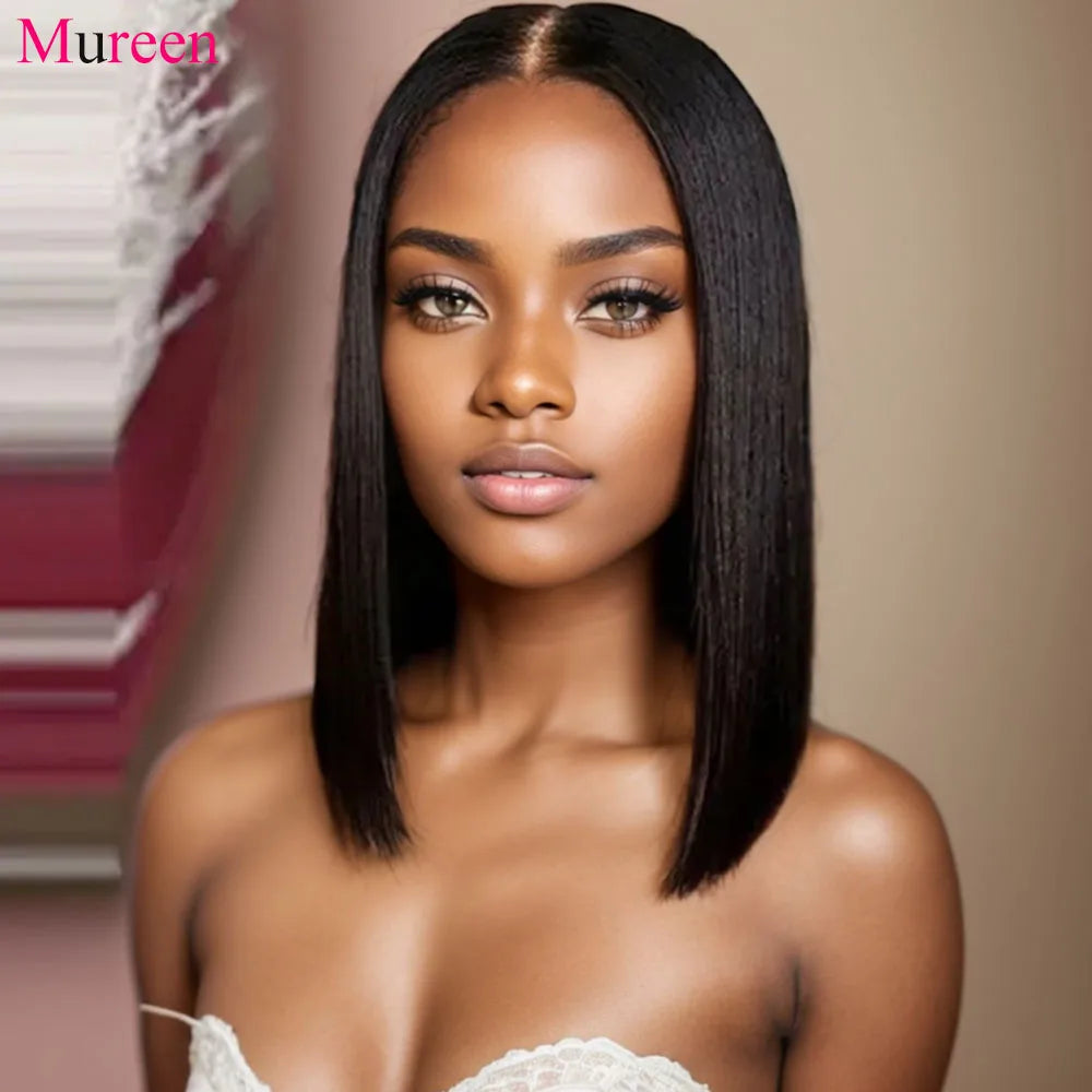 250% Density Straight Wear And Go Glueless Bob Wig For Women Ready To Go Human Hair Wigs 4x4 Lace Closure Wig Human Hair