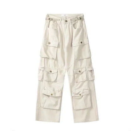 2023 American style retro street camouflage overalls women's hip-hop fried street wide-leg casual pants high street ins tide Y2K