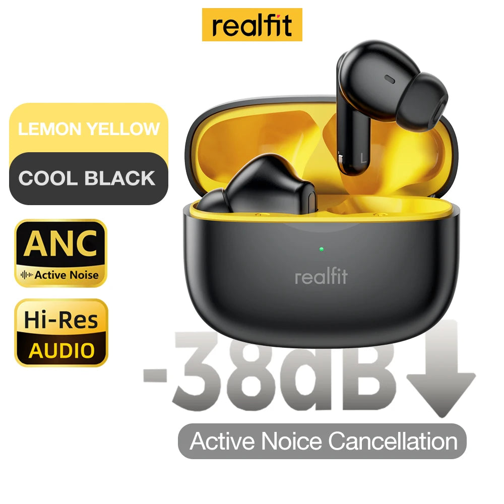 Realfit F3 ANC Active Noice Cancellation Bluetooth Earphones HIFI Stereo Wireless Earbuds for Realme Lenovo LP40 GM2 Pro