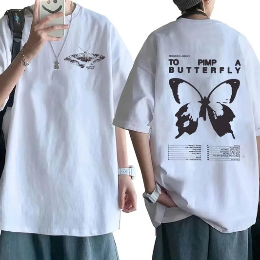 Kendrick Lamar To Pimp A Butterfly Graphic T Shirt Men's Rapper Hip Hop Trend Streetwear T-shirt Unisex Cotton Oversized Tees 24