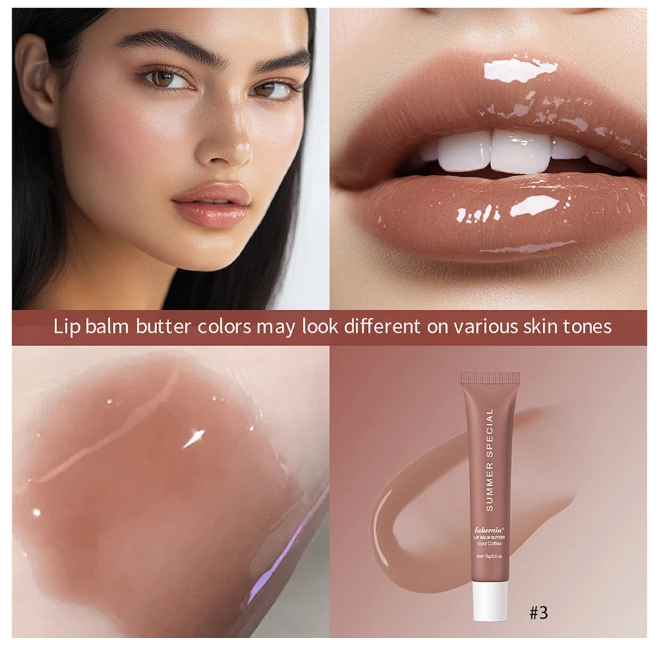 Summer Lip Balm Moisturizing Mirror Lip Gloss Lip Vanilla Mint Iced Coffee Cake Smell Lipstick Transparent Lip Oil  Makeup