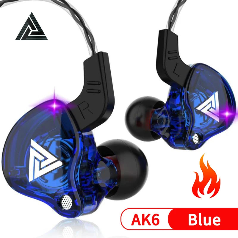 Original QKZ AK6 ARES/DMX/AKX Earphones HIFI Heavy Bass In Ear Monitor Wired Headphones With Mic Noise Cancell Sport Game Music