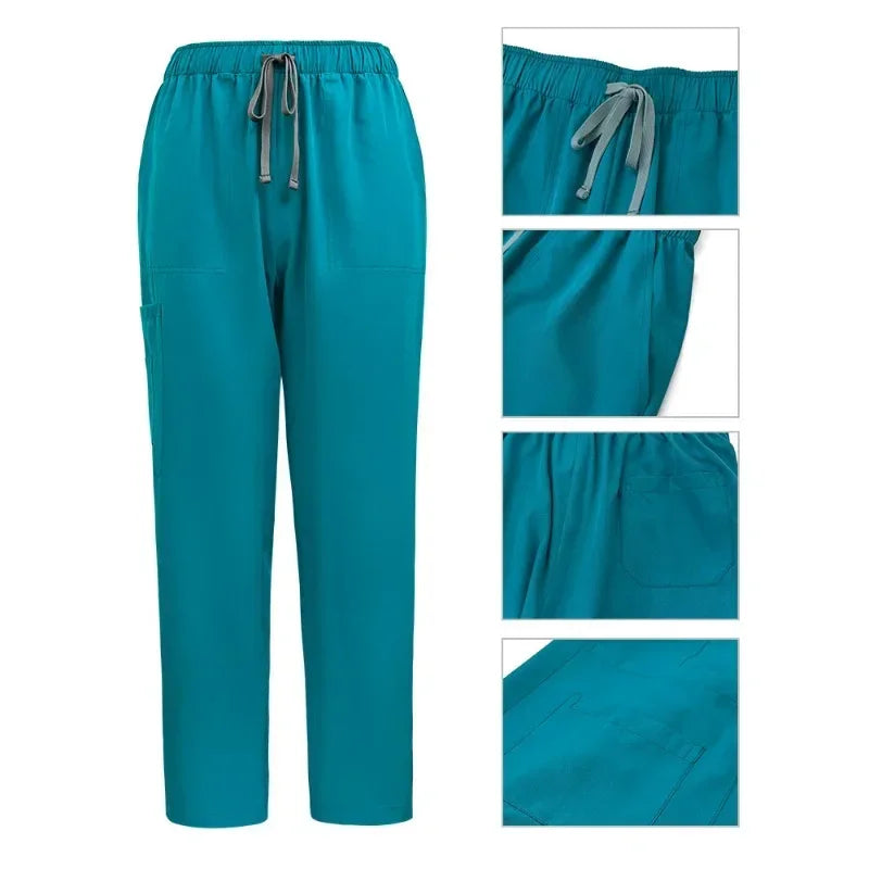 Medical Doctor Nurse Surgical Uniforms Woman Scrub Set Beauty Salon Work Wear Clinical Scrubs Top-Pants Spa Nursing Tunic Suit