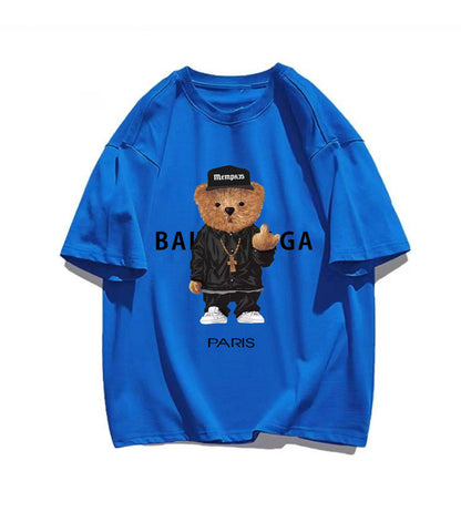 100%Cotton Women's T-Shirt for Women Bear Letter Printing Short Sleeve Summer Top Quality Luxury Brand Tees Female Streetwear