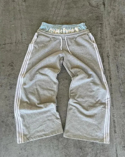 Y2K Retro Straight Pants Tracksuit Streetwear Pants Personalized Pant Leg Zipper Embroidery  Hip Hop Casual Joggers Men Pants