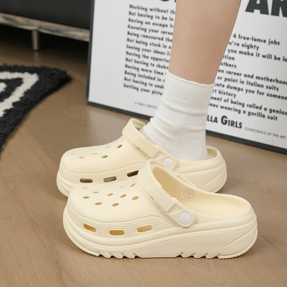 ZHIDA Summer Beach Sandals Hollow Out Platform Slippers for Women Clogs EVA Anti Slip Thick Bottom Garden Shoes