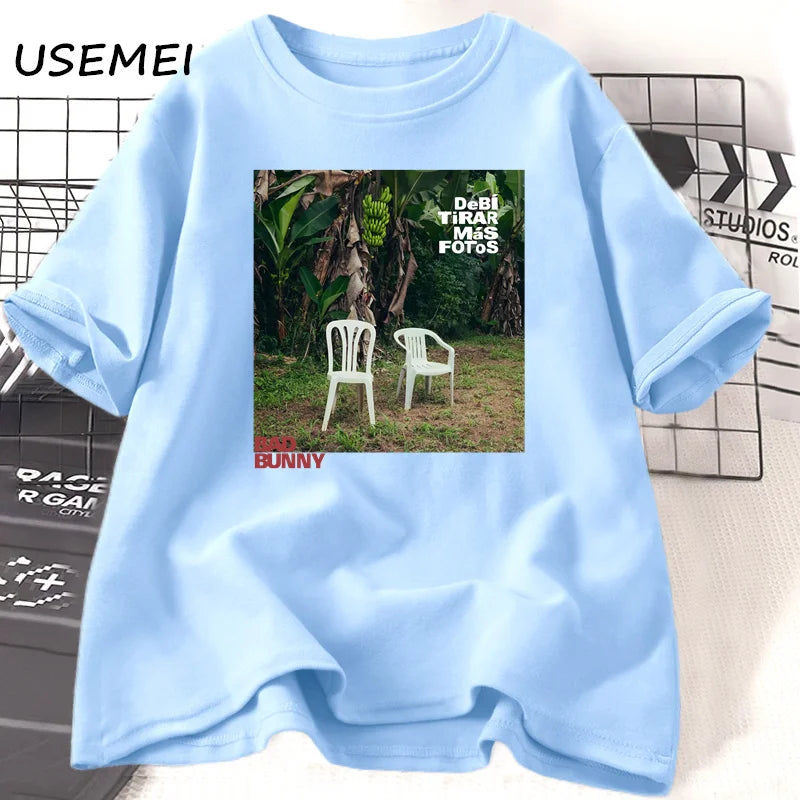 Bad Bunny Debi Tirar Mas Fotos Album T-shirt Cotton Short Sleeve O Neck Tshirt Unisex Streetwear Bad Bunny Merch Tees Clothes