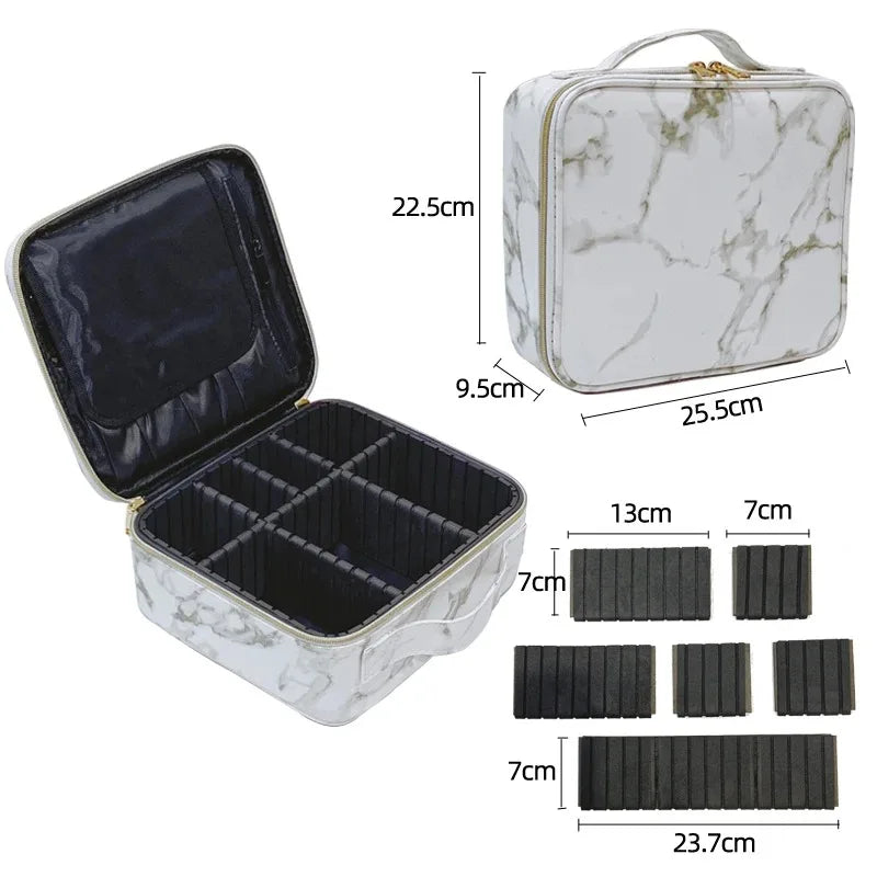 New Makeup Bag For Women Large Capacity Diamond Pattern Cosmetic Bags Beauty Salon Tattoos Nail Art Tool Bin Case