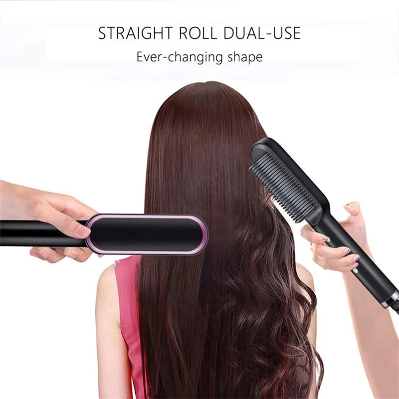 Electric Hair Straightener Brush Professional Fashion Fast Heating Ceramic Hair Straightener