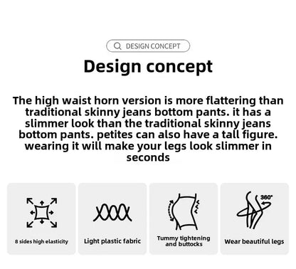 2024 New Women's Denim Shark Pants Outerwear Thin Leggings Bell-Bottom Tummy Control Underwear Summer Fashion