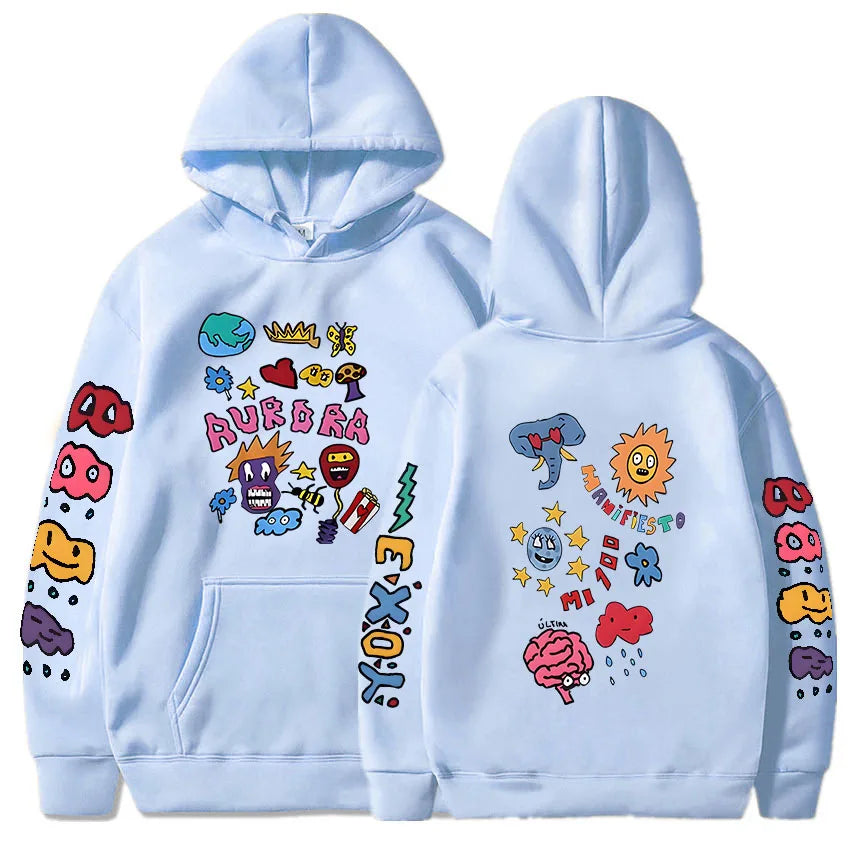 Cartoon Graphic Hoodies Humbe Funny Printing Sweatshirts Sudaderas Hombre Long Sleeve Winter Hooded Pullovers Fleece Soft Hoodie