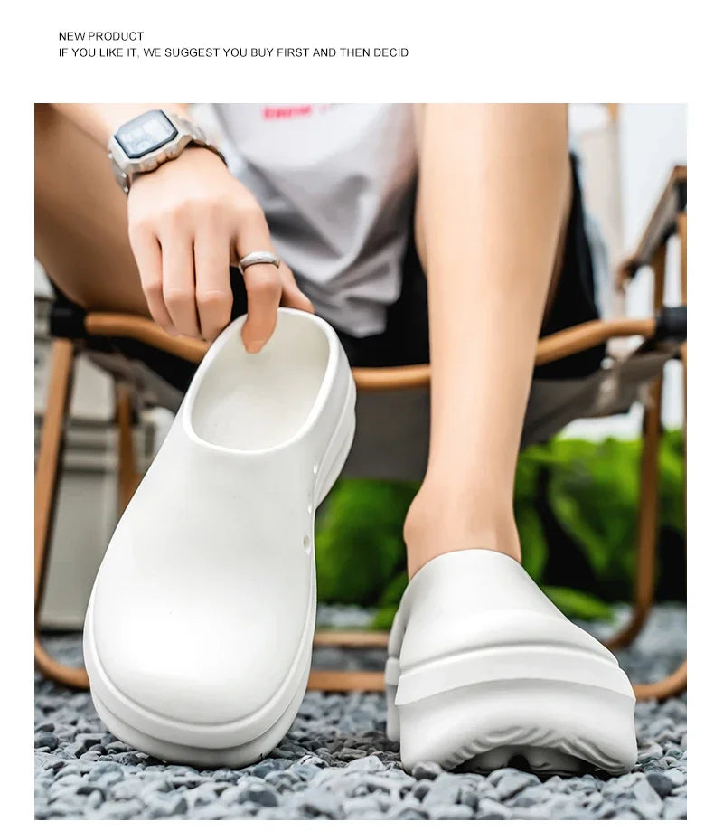 2025 Men Women Chef Shoes Non-slip Waterproof Oil-proof Shoes Comfortable Workers Slippers Outdoor Fishing Shoes  EVA