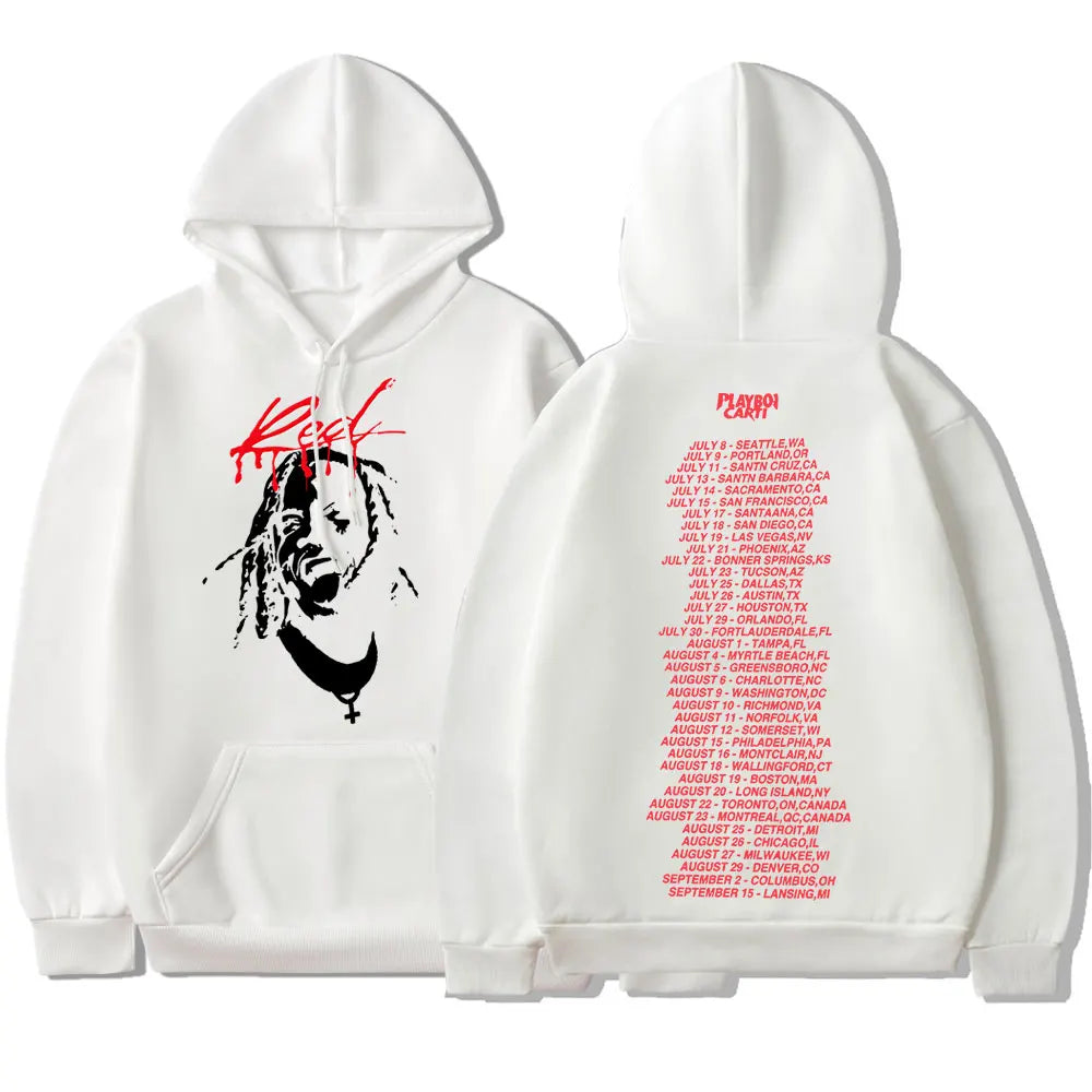 Playboi Carti Hoodie Whole Lotta Red Graphic Hooded Sweatshirt Vintage Hip Hop Long Sleeve Fleece Hoodies Harajuku Streetwear