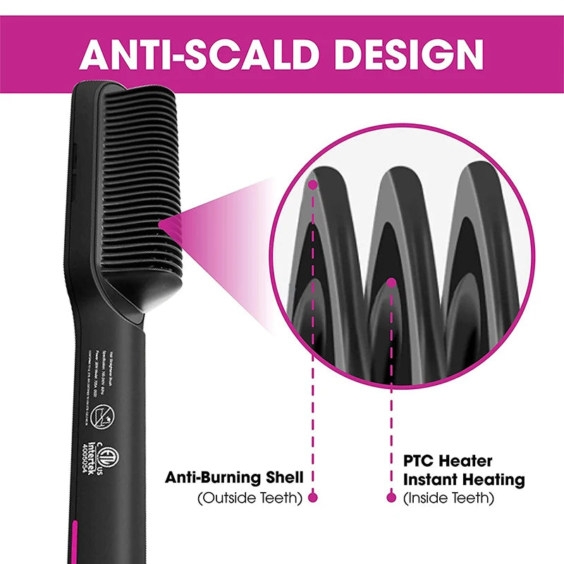 Electric Hair Straightener Brush Professional Fashion Fast Heating Ceramic Hair Straightener