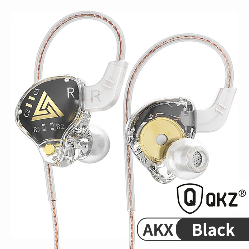 Original QKZ AK6 ARES/DMX/AKX Earphones HIFI Heavy Bass In Ear Monitor Wired Headphones With Mic Noise Cancell Sport Game Music