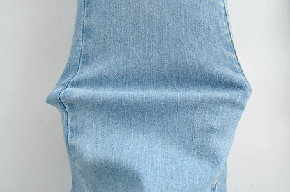 2022 Spring Autumn Sexy Low Waist Floor Length Burr Cuff Flare Jeans Women Vintage Stretch Denim Pants Streetwear Long Trousers