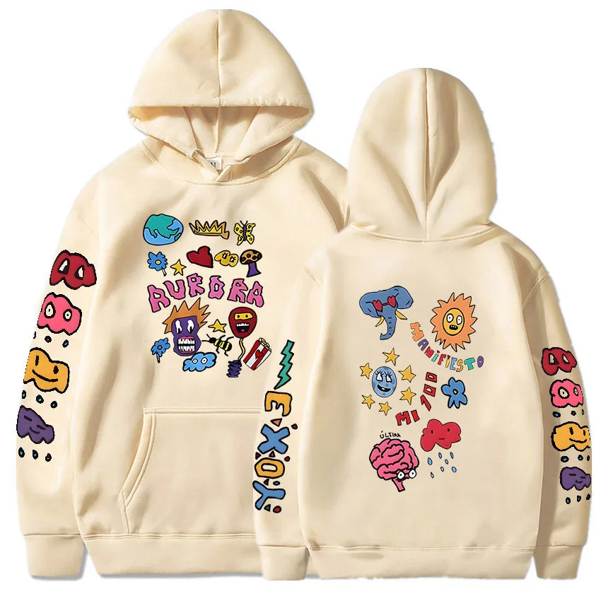 Cartoon Graphic Hoodies Humbe Funny Printing Sweatshirts Sudaderas Hombre Long Sleeve Winter Hooded Pullovers Fleece Soft Hoodie