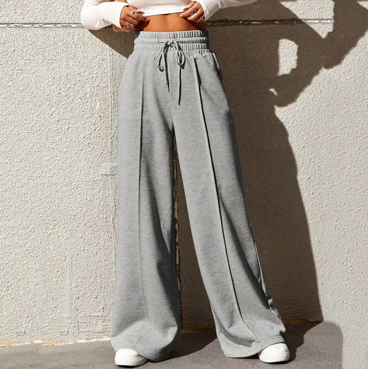 Sports pants for women in autumn 2025, new straight tube loose fitting sanitary pants, wide leg pants, outdoor dance casual pant