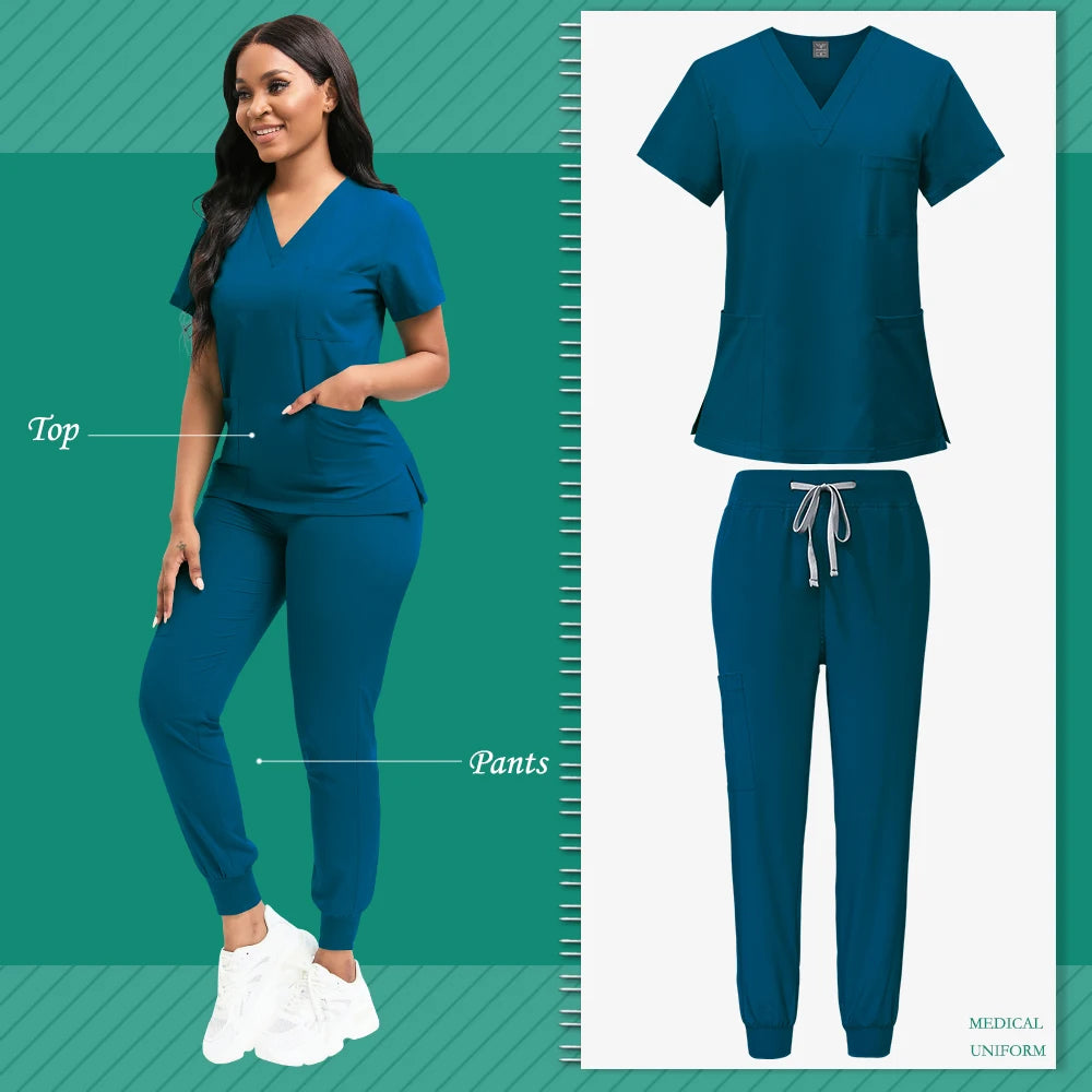 Scrubs Women Beauty SPA Uniform Pet Clinic Store Veterinary Dentistry Work Clothes Set High-quality Medical Nurse Uniform Unisex