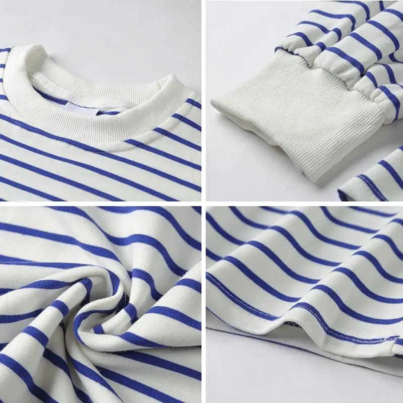 Plus Size 5XL 150KG Spring Harajuku Striped T Shirt Long Sleeve O Neck Loose Top Oversized t-shirt