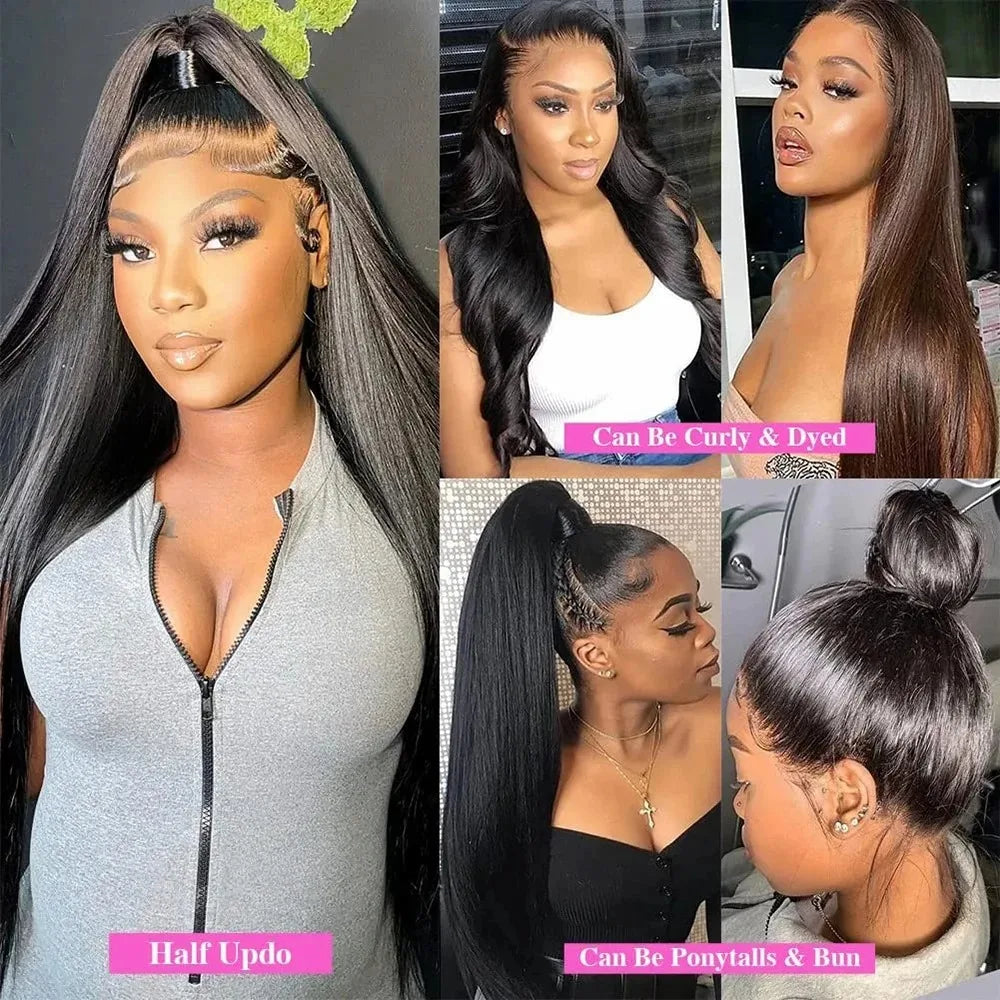 13X5X1 T Lace Front Wig Human Hair Ready To Wear Human Hair Middle Part Lace Frontal Wig Bone Straight Human Hair Wigs