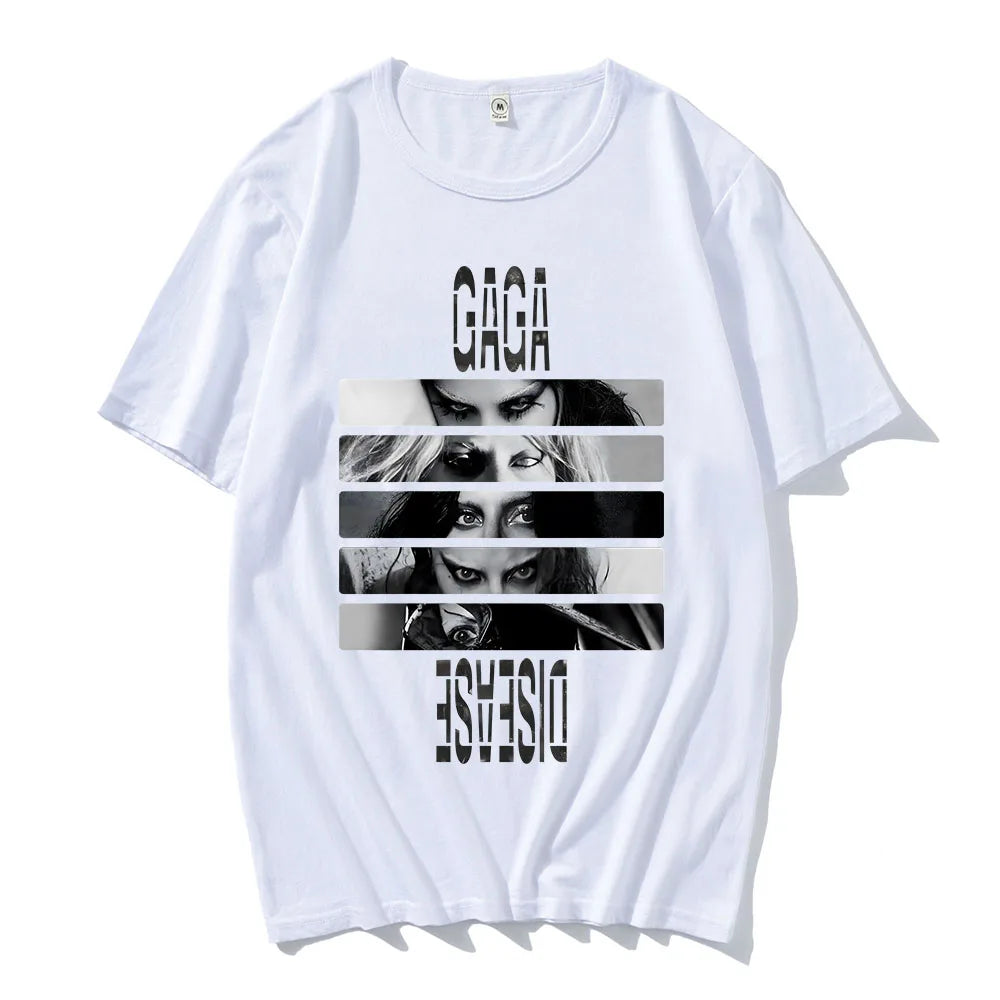 Lady Gaga Disease Printing T-shirt Men/Women Clothing Casual Short Sleeve Summer Spring Tee-shirt Ropa Hombre Streetwear Tees