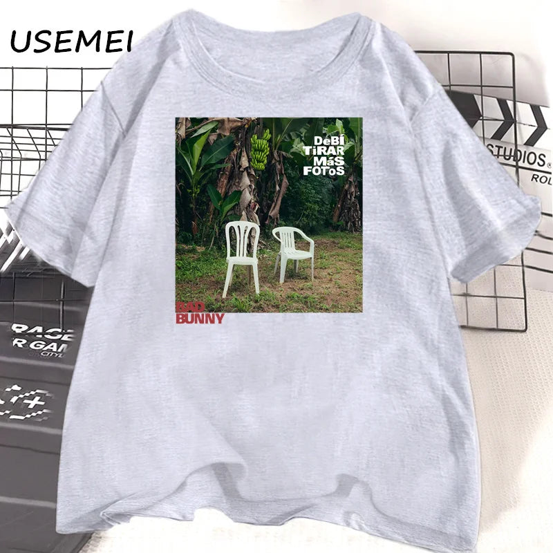 Bad Bunny Debi Tirar Mas Fotos Album T-shirt Cotton Short Sleeve O Neck Tshirt Unisex Streetwear Bad Bunny Merch Tees Clothes