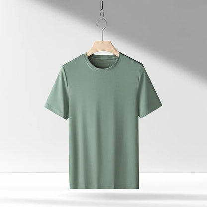 100% Pima Cotton T Shirt Men 14 Color Short Sleeved Tshirt White Round Neck Brand High Quality  Mens Tee Shirts Black Summer new