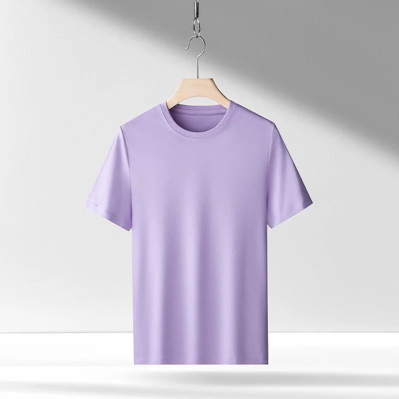 100% Pima Cotton T Shirt Men 14 Color Short Sleeved Tshirt White Round Neck Brand High Quality  Mens Tee Shirts Black Summer new