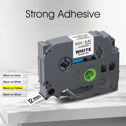 1PK Compatible Brother TZe Strong Adheisve Tape 12mm tze-s231 s131 s631 sm931 for Brother P-Touch Printer PT-H110 PT-E550 D600